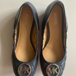 Michael Kors Navy Blue Quilted Flat Shoes 6M